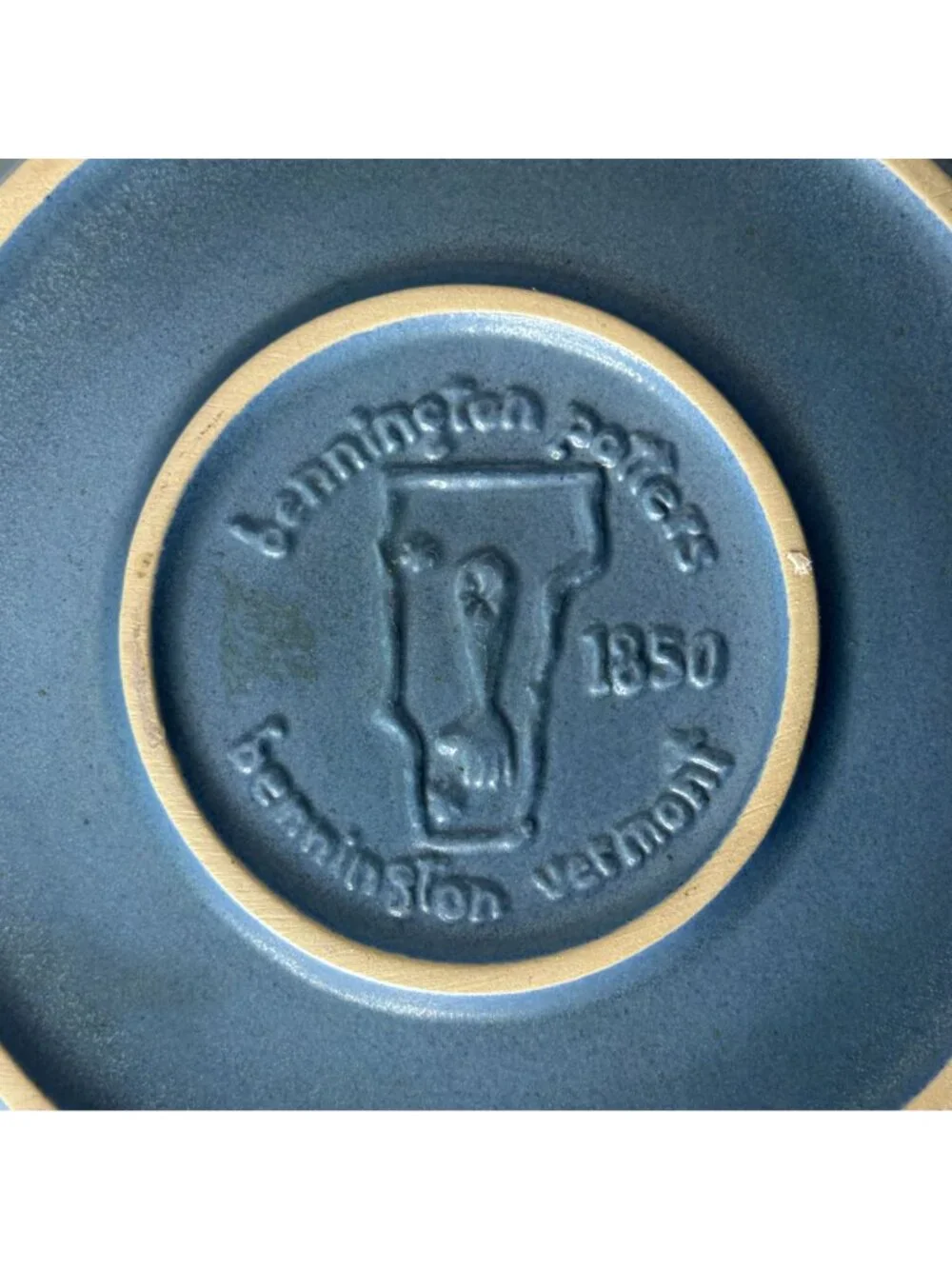 Vintage Bennington Potters Centerpiece Pie Pan Blue